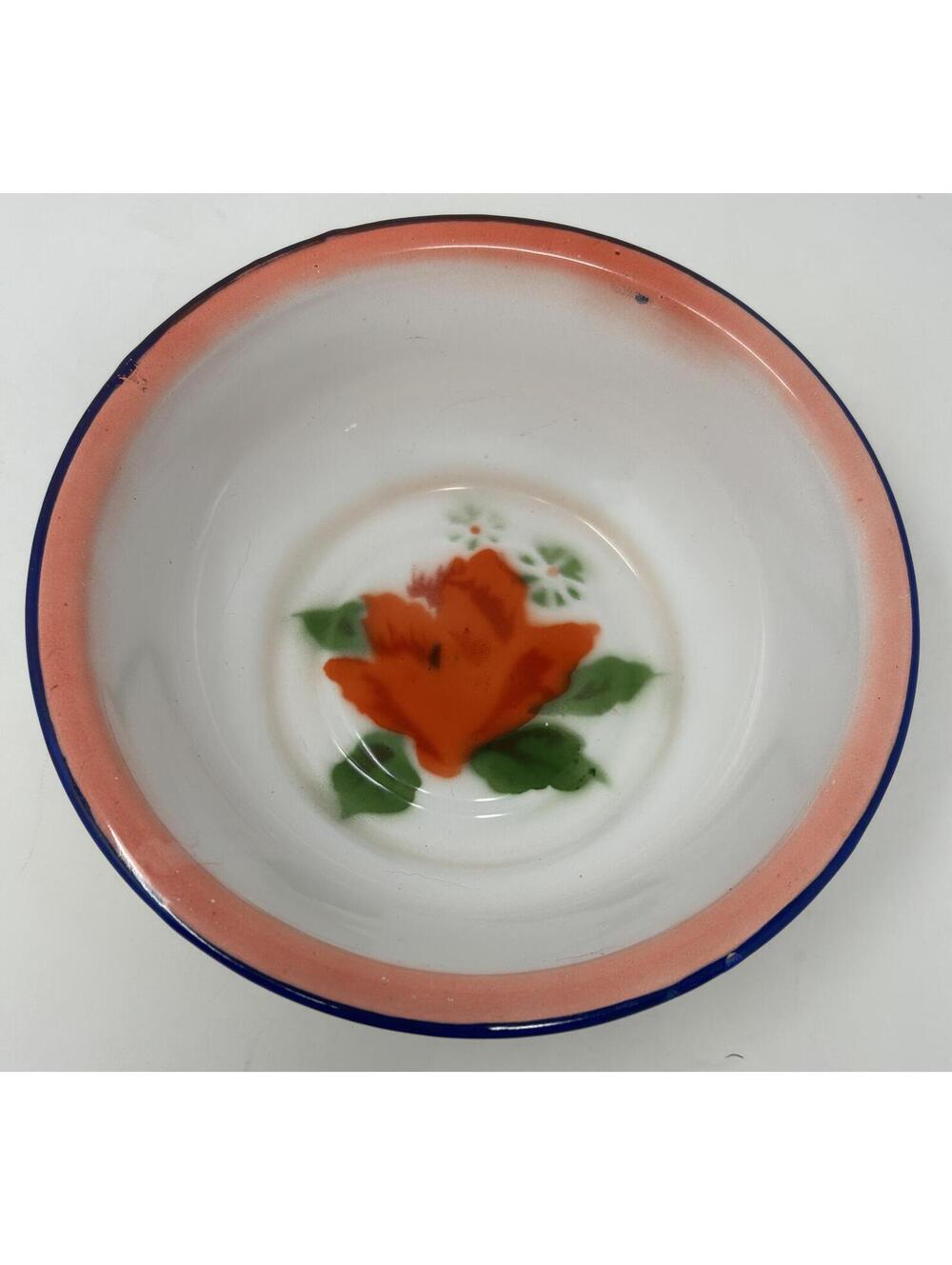 Vintage Butterfly Brand Enamelware Bowl From China Dating 1940s-1950s 18cm